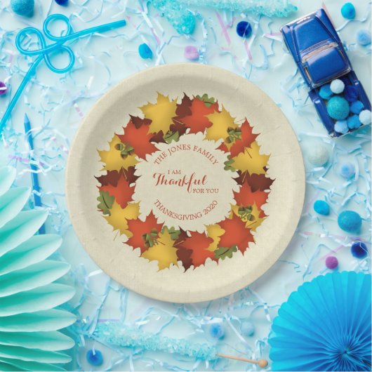 Herbstleaves Erntedank Wreath Pappteller (Party)