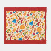 Herbstleaves Fall Objects Muster gemütliche Wetter Fleecedecke (Vorderseite (Horizontal))