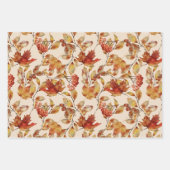 Herbstleaves Fall Red Gold Brown Geschenkpapier Set (Vorderseite)