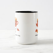 Herbstleaves Falldesign mit Namen Zweifarbige Tasse (Mittel)