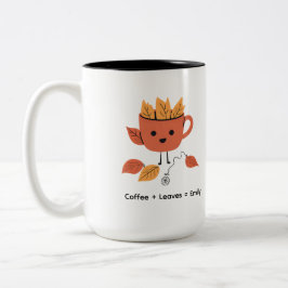 Herbstleaves Falldesign mit Namen Zweifarbige Tasse