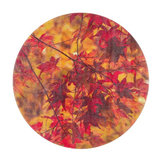 Herbstleaves fallen Blätter rot Natur Schneidebrett (Vorderseite)