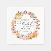 Herbstleaves Floral Pumpkin Fall Brautparty Serviette (Vorderseite)
