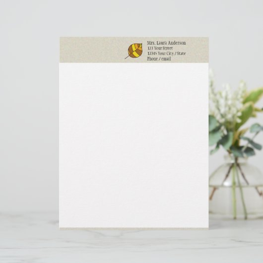 Herbstleaves gelb briefbogen (Stehend Vorderseite)