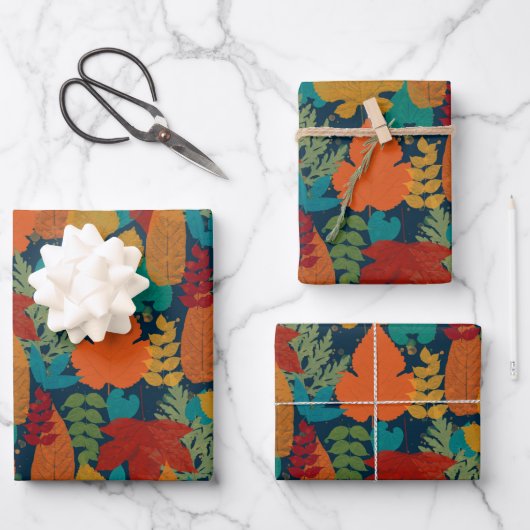 Herbstleaves Geschenkpapier Set (Vorderseite)
