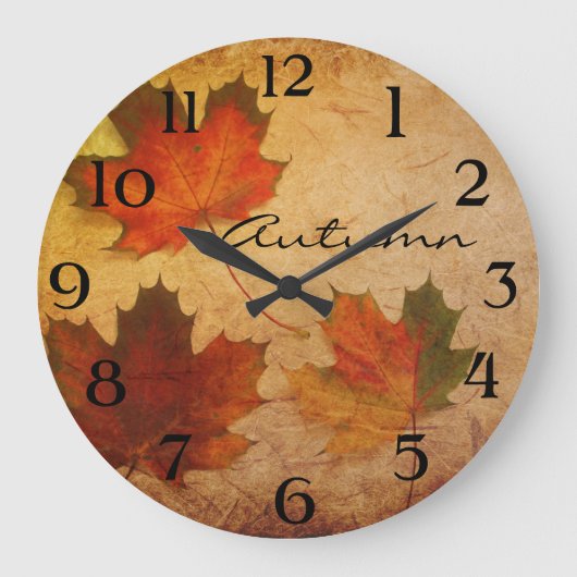 Herbstleaves Große Wanduhr (Vorderseite)