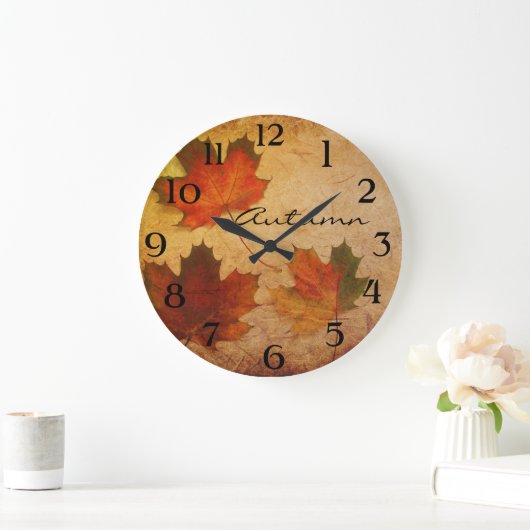 Herbstleaves Große Wanduhr (Zuhause)