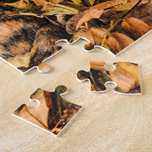 Herbstleaves Herbst Tabby Calico Katze Puzzle (Seite)