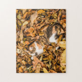Herbstleaves Herbst Tabby Calico Katze Puzzle (Vertikal)