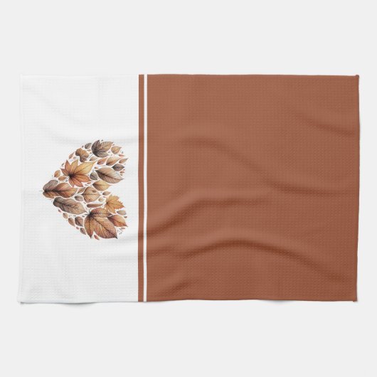 Herbstleaves Herz geformt Geschirrtuch (Horizontal)