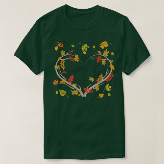 Herbstleaves Herznatur Liebe Botanischer Thanksgi T-Shirt (Design vorne)
