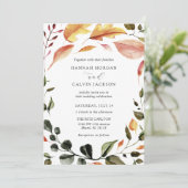 Herbstleaves Hochzeit Einladung (Stehend Vorderseite)