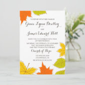 Herbstleaves Hochzeit Einladung (Stehend Vorderseite)