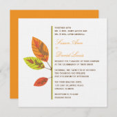 Herbstleaves Hochzeitsempfang Einladung (Vorne/Hinten)