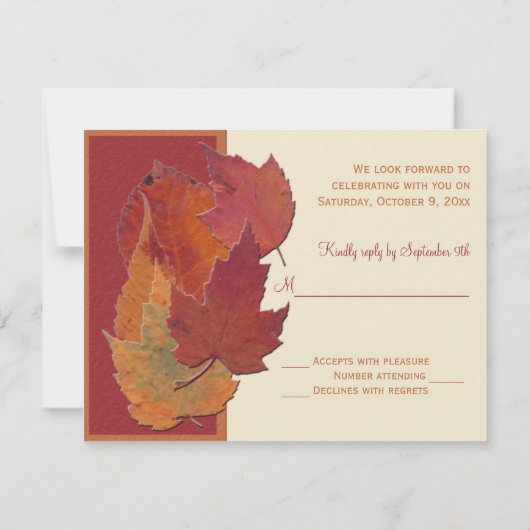 Herbstleaves II RSVP-Karte 2 Einladung (Rückseite)