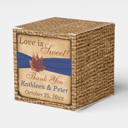Herbstleaves, IMITATE Burlap Gevor Box - Blau Geschenkschachtel (Vorderseite)