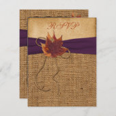 Herbstleaves, IMITATE Burlap-RSVP-Karte RSVP Karte (Vorne/Hinten)