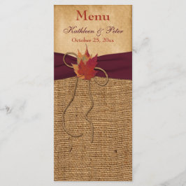 Herbstleaves IMITATE Burlap Wedding Menu Card - We Menükarte