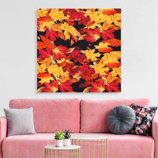 Herbstleaves in Gelb-Rot-Orange-Brot Leinwanddruck (Insitu (Wohnzimmer))
