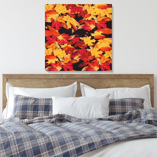 Herbstleaves in Gelb-Rot-Orange-Brot Leinwanddruck (Insitu (Schlafzimmer))