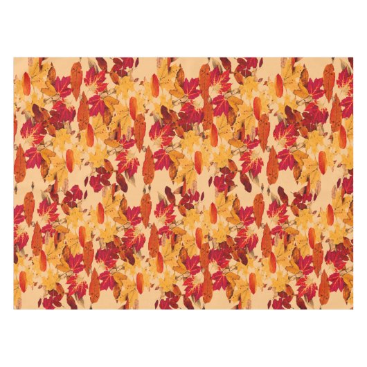 Herbstleaves in Rot-Orange-Gelb-Brot Tischdecke (Vorderseite (Horizontal))