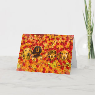 Herbstleaves & Kleine Dackel Card Karte