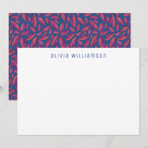 Herbstleaves Lila & Blue Notecard Mitteilungskarte