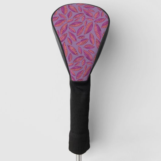 Herbstleaves Lila Golf Head Cover Headcover (Vorderseite)