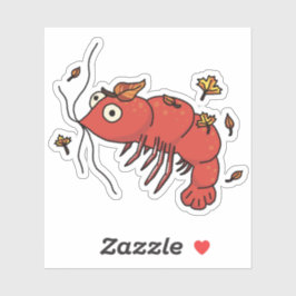 Herbstleaves mit Shrimp-Aufkleber Aufkleber