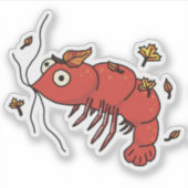 Herbstleaves mit Shrimp-Aufkleber Aufkleber (Vorderseite)