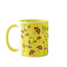 Herbstleaves Mushroom-Tasse mit bearbeitbarem Name