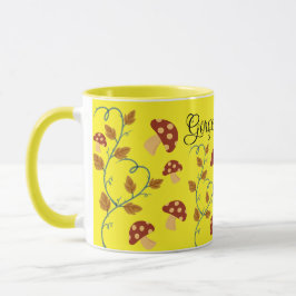 Herbstleaves Mushroom-Tasse mit bearbeitbarem Name Tasse