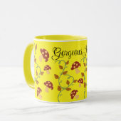 Herbstleaves Mushroom-Tasse mit bearbeitbarem Name Tasse (Vorderseite Links)