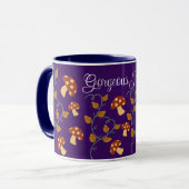Herbstleaves Mushroom-Tasse mit bearbeitbarem Name Tasse (Vorderseite Links)