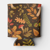 Herbstleaves Mushrooms Vintages Muster Dosenkühler (Vorderseite)