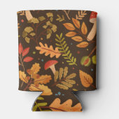 Herbstleaves Mushrooms Vintages Muster Dosenkühler (Rückseite)