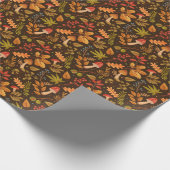 Herbstleaves Mushrooms Vintages Muster Geschenkpapier (Ecke)