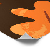 Herbstleaves Mushrooms Vintages Muster Poster (Ecke)