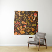 Herbstleaves Mushrooms Vintages Muster Wandteppich (Beispiel)