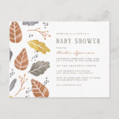 Herbstleaves Mustard Fall Baby Dusche Einladungspostkarte (Vorderseite)