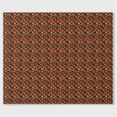 Herbstleaves Muster 01x4b Black BG Geschenkpapier (Flach)