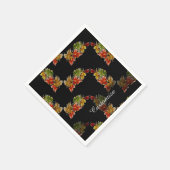 Herbstleaves Muster Black Napkins Serviette (Ecke)