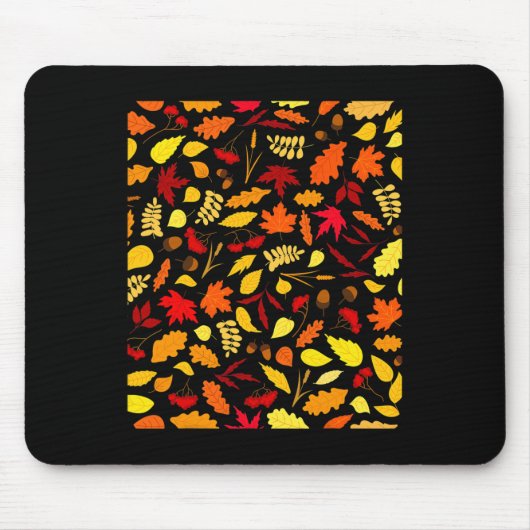 Herbstleaves Muster Fall Design Acorns Weizen Mousepad (Vorne)