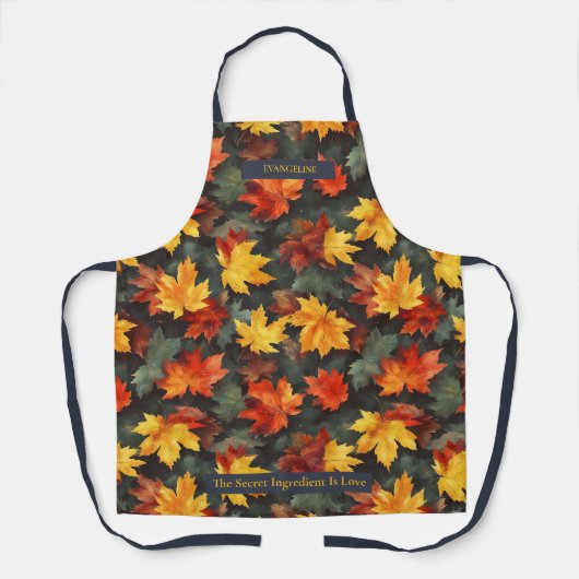 Herbstleaves Muster mit Personalisierter Touch Schürze (Vorderseite)