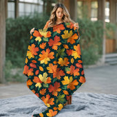 Herbstleaves Nahtloses Muster unbedruckt Fleecedecke