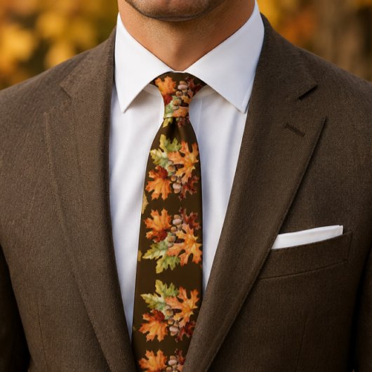 Herbstleaves Neck Tie - Wasserfarbenfallen Mode Krawatte