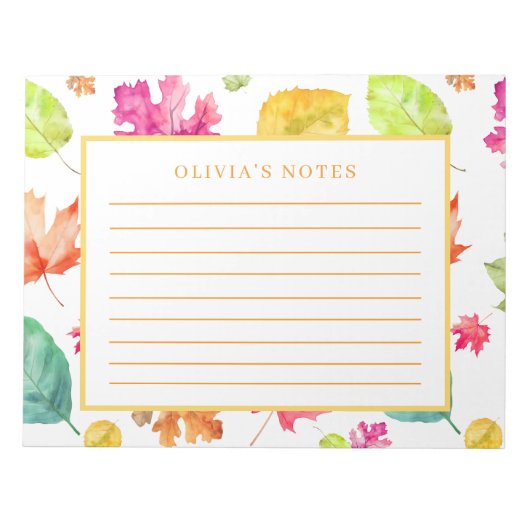 Herbstleaves Notizblock (Vorderseite)