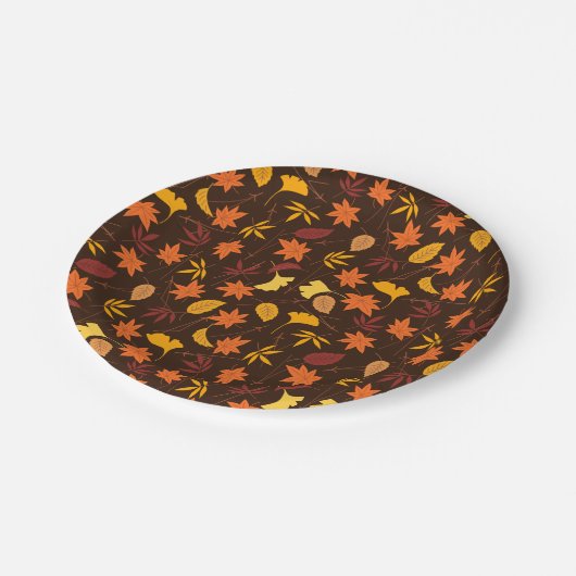 Herbstleaves Pappteller (Schrägansicht)