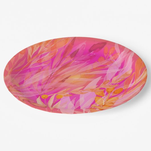 Herbstleaves Pappteller (Schrägansicht)