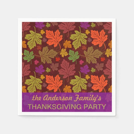 Herbstleaves Personalisiert Herbst Erntedank Party Serviette (Vorderseite)